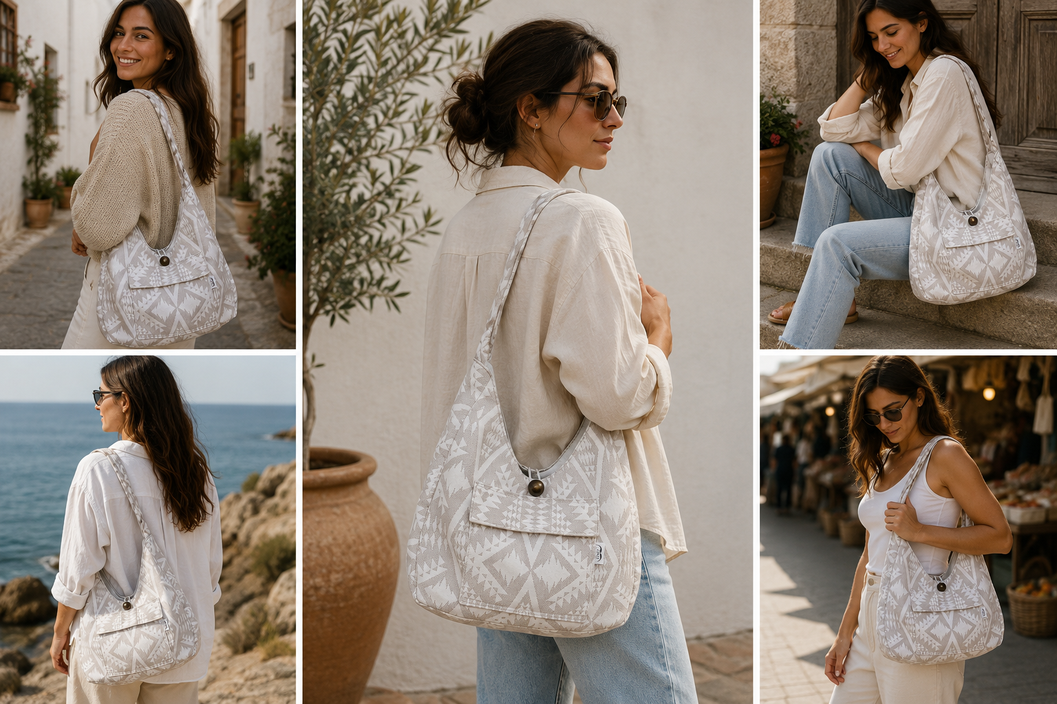 Boho Shoulder Bag – Handmade Fabric Tote