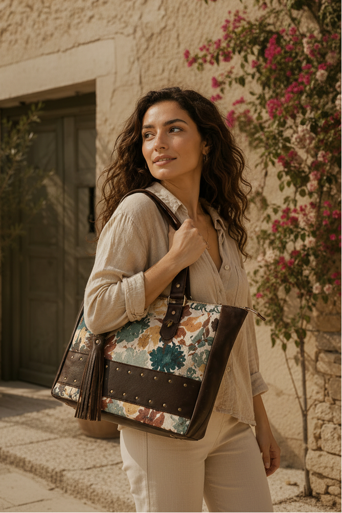 Floral Tapestry Tote Bag – Large Everyday Carryall