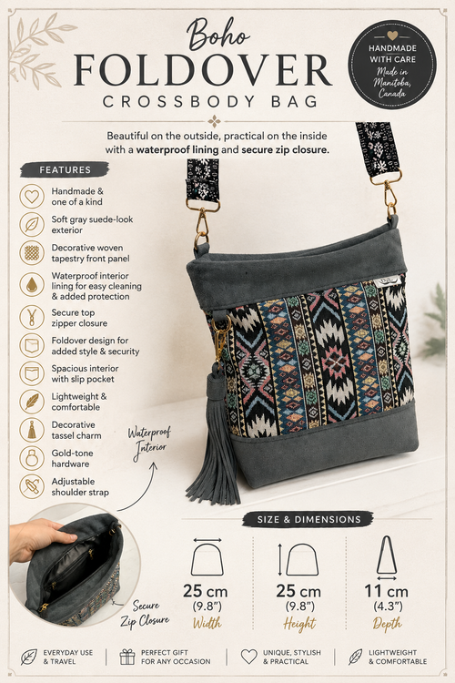 Boho Foldover Crossbody Bag