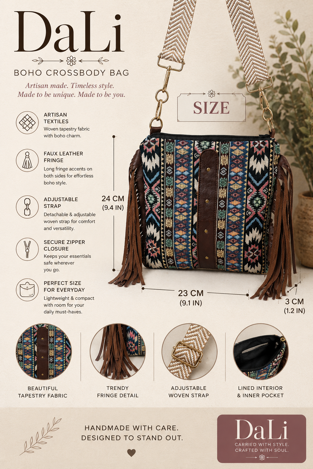 Boho Fringe Crossbody Bag