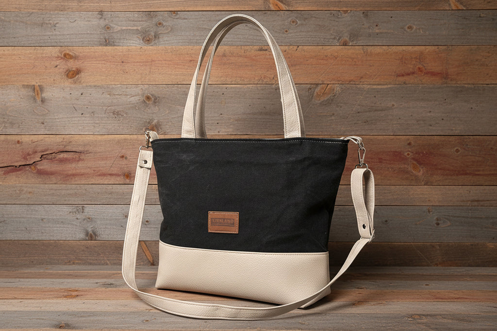 Two-Tone Black & Cream Everyday Tote