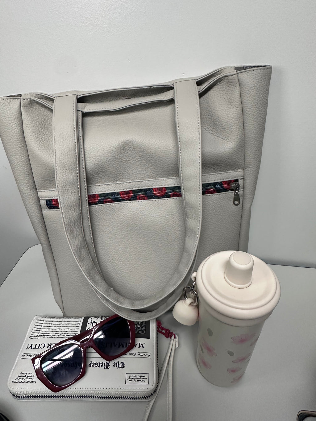 Handmade Minimalist Soft Grey Tote Bag