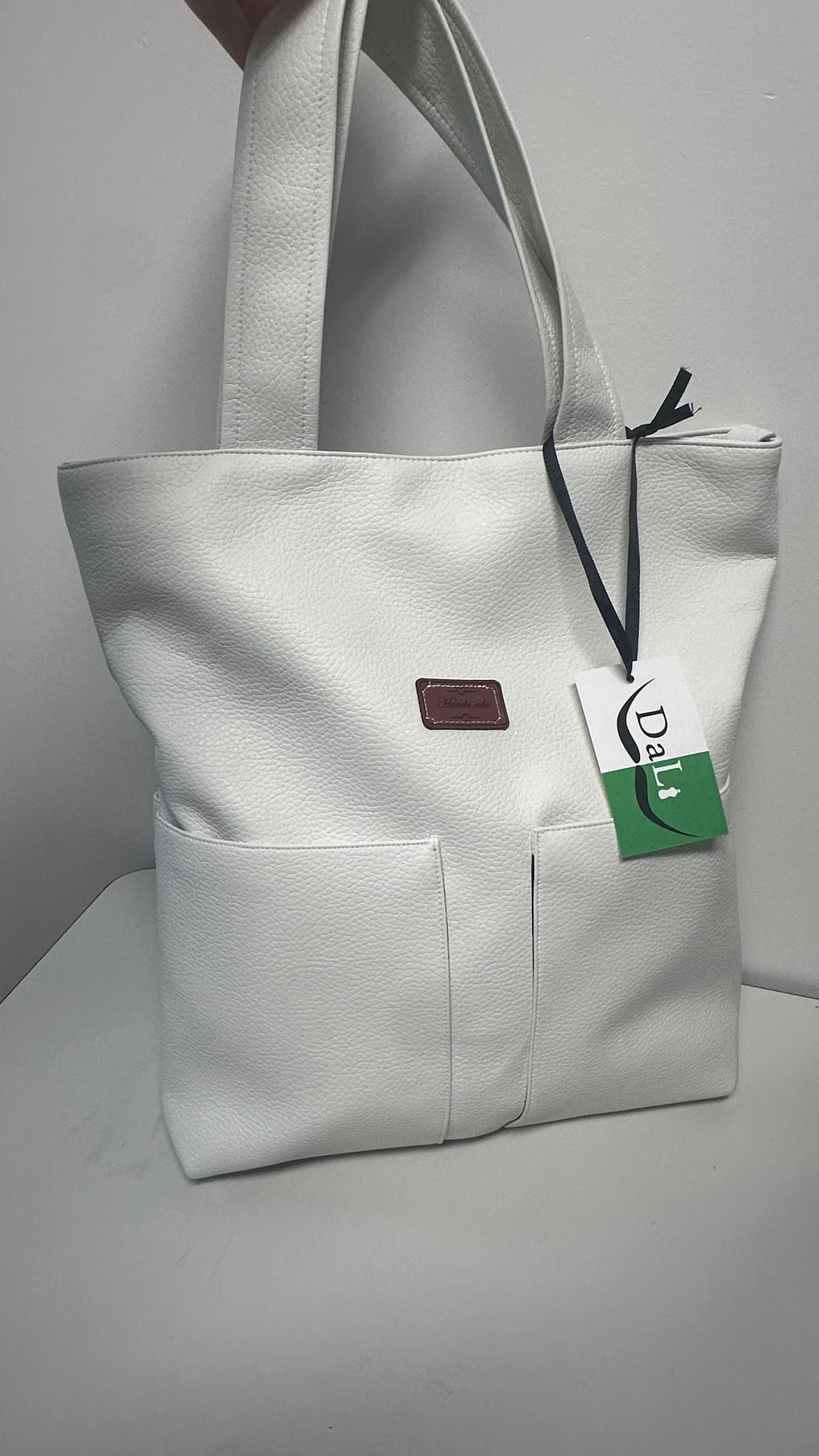 Handmade White Everyday Tote Bag