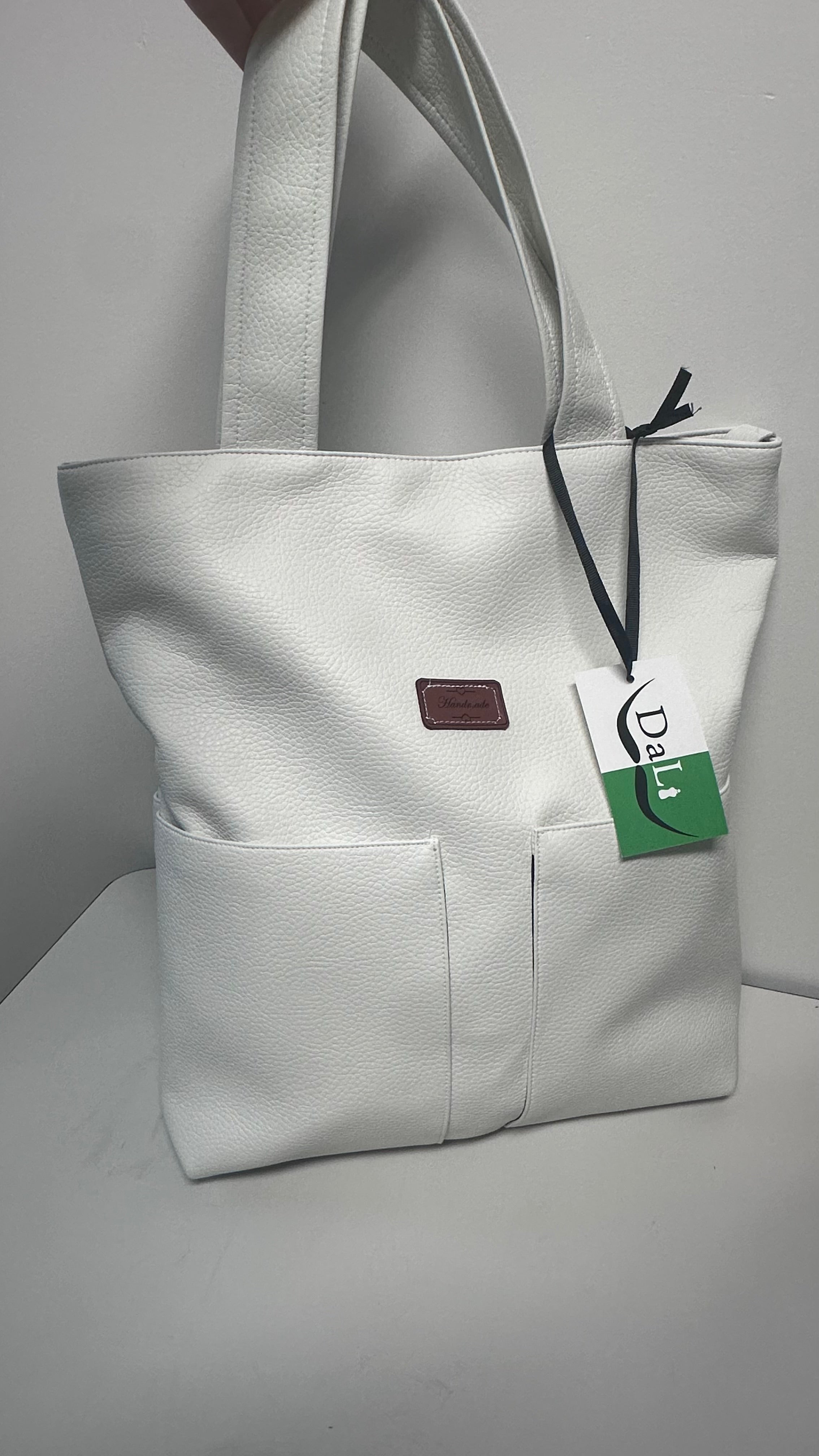 Handmade White Everyday Tote Bag