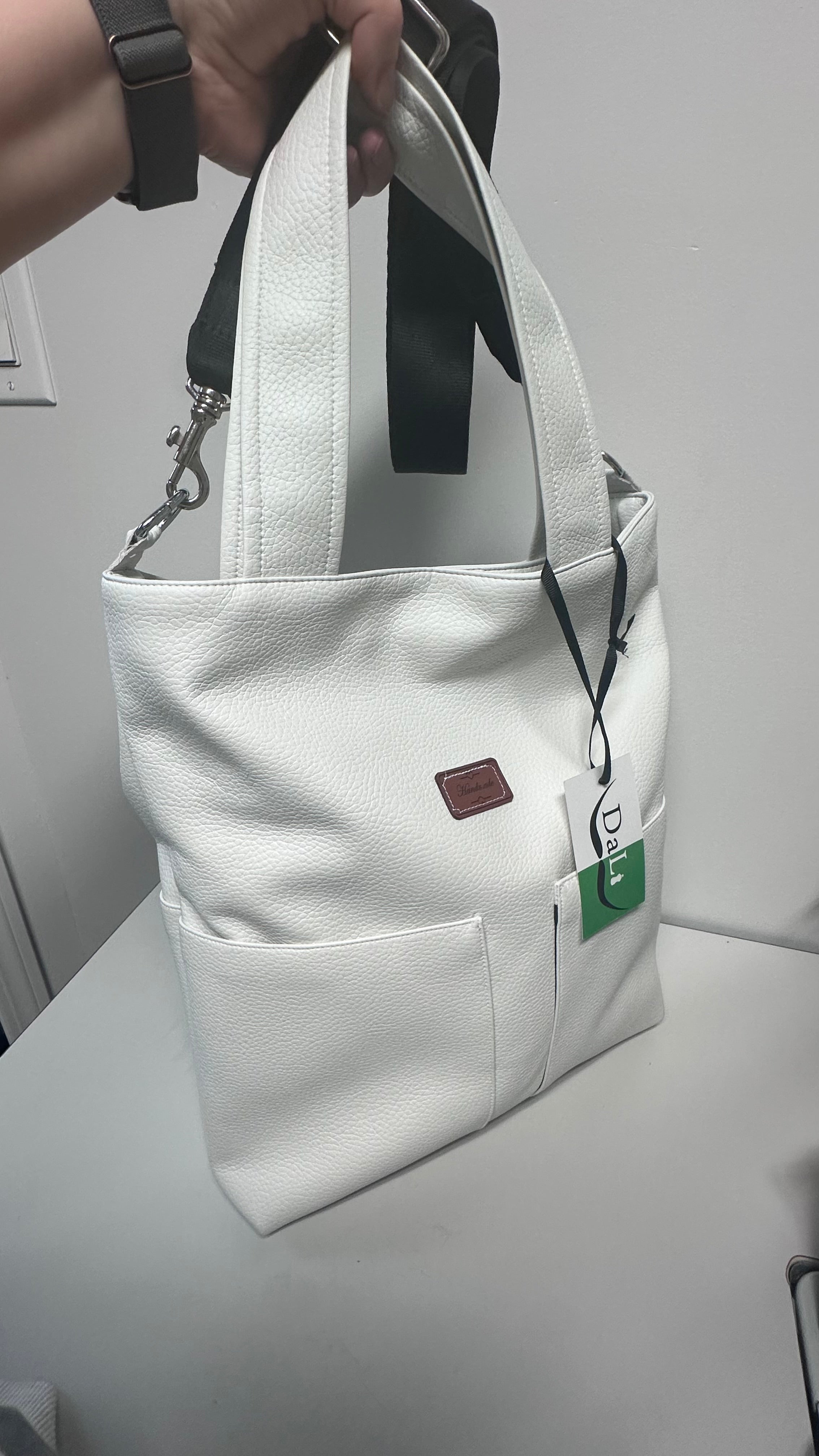 Handmade White Everyday Tote Bag