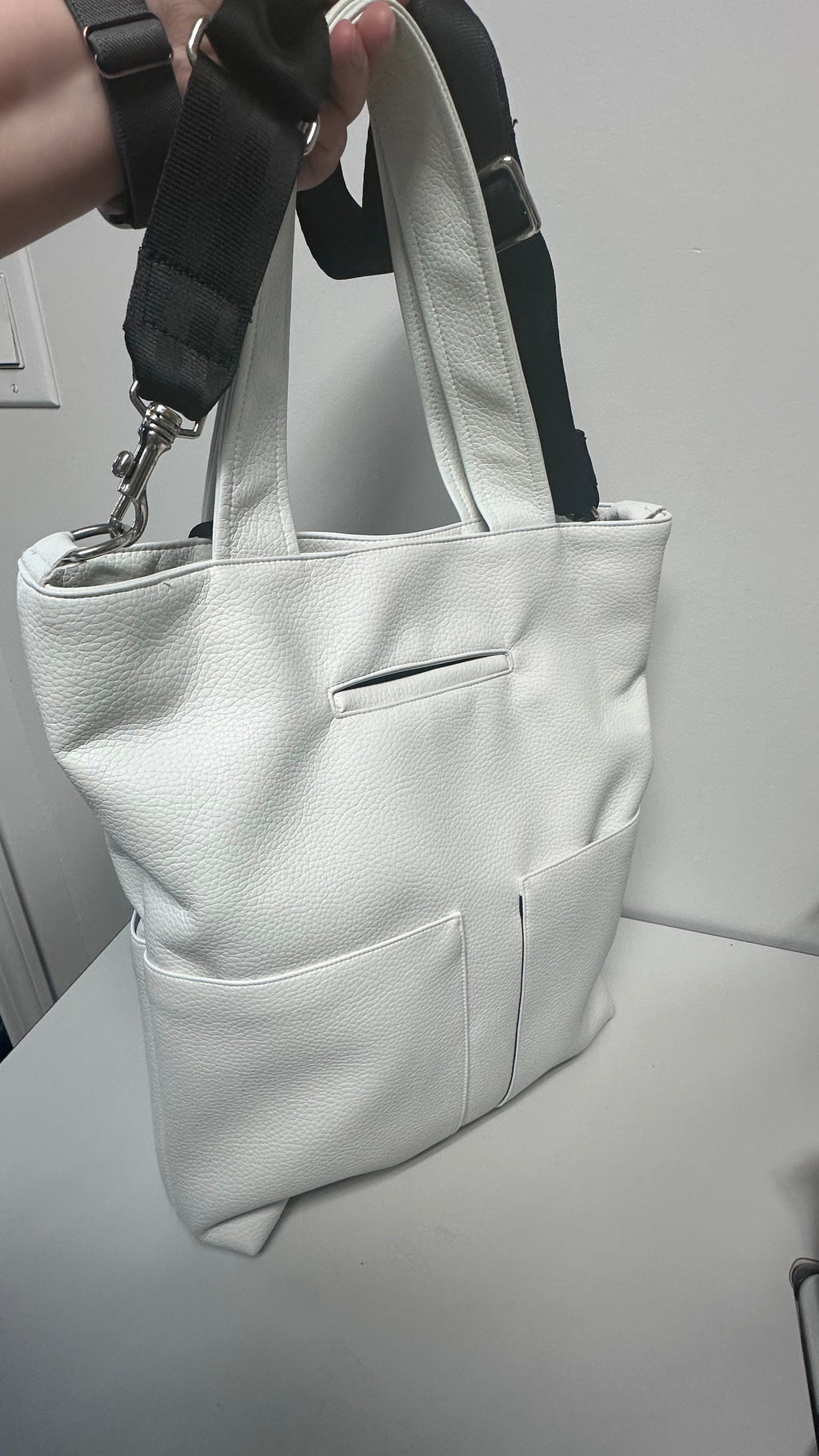 Handmade White Everyday Tote Bag