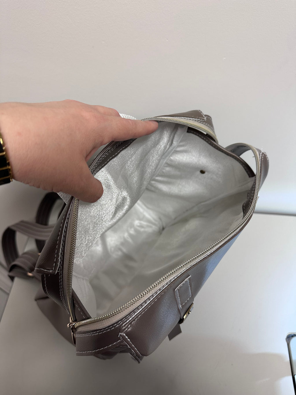 Faux Leather Backpack – Minimalist Tan  Everyday Bag