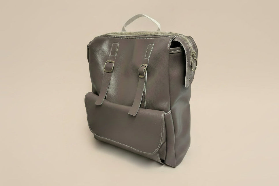 Faux Leather Backpack – Minimalist Tan  Everyday Bag