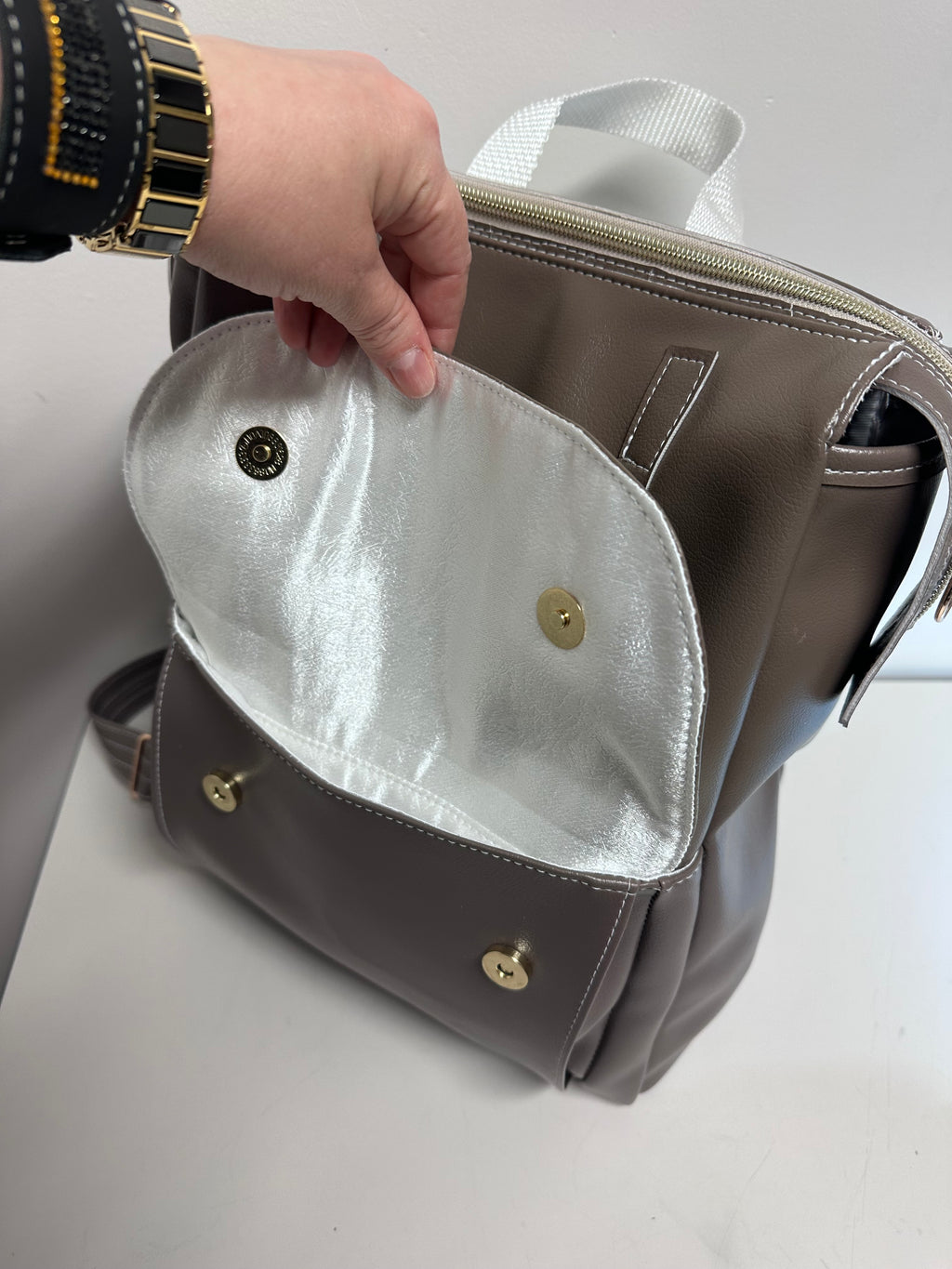 Faux Leather Backpack – Minimalist Tan  Everyday Bag