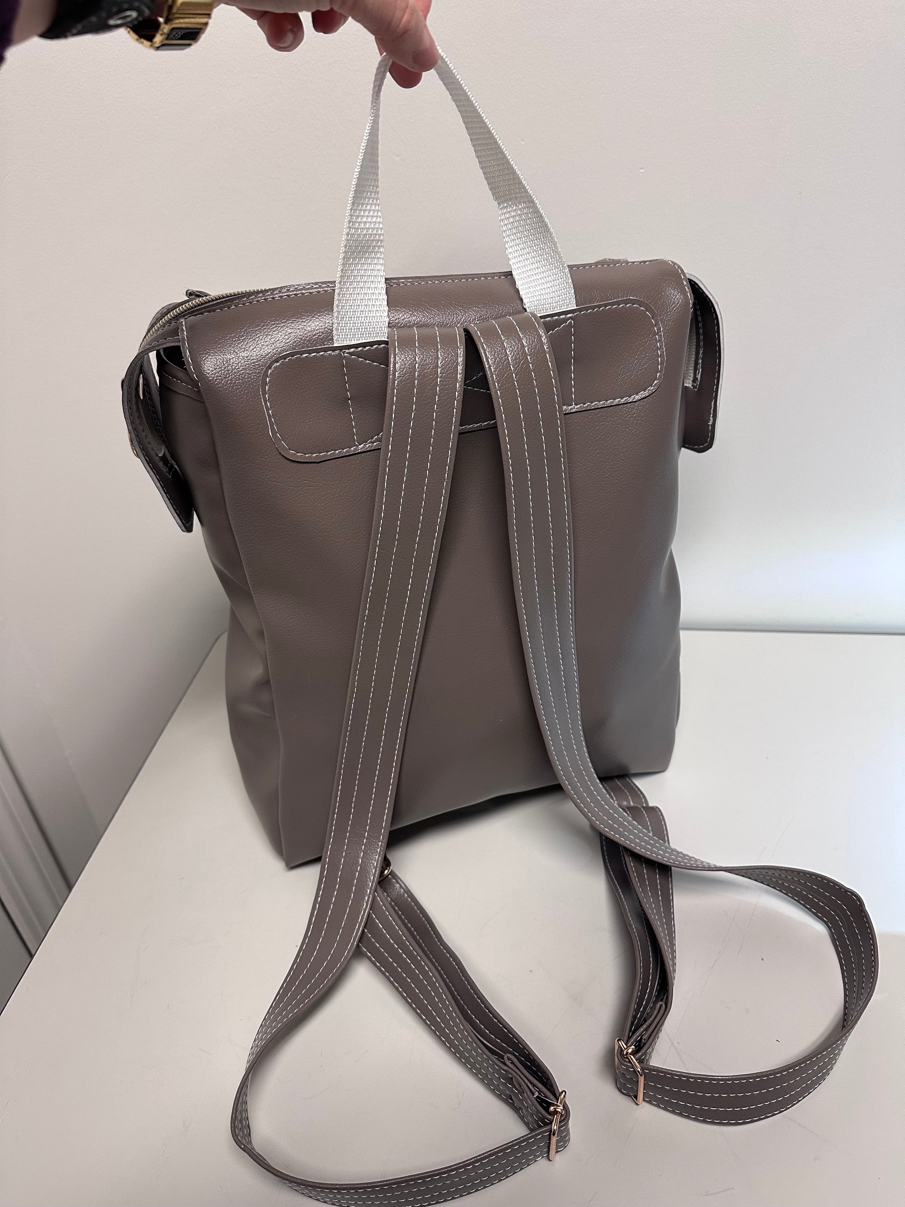 Faux Leather Backpack – Minimalist Tan  Everyday Bag
