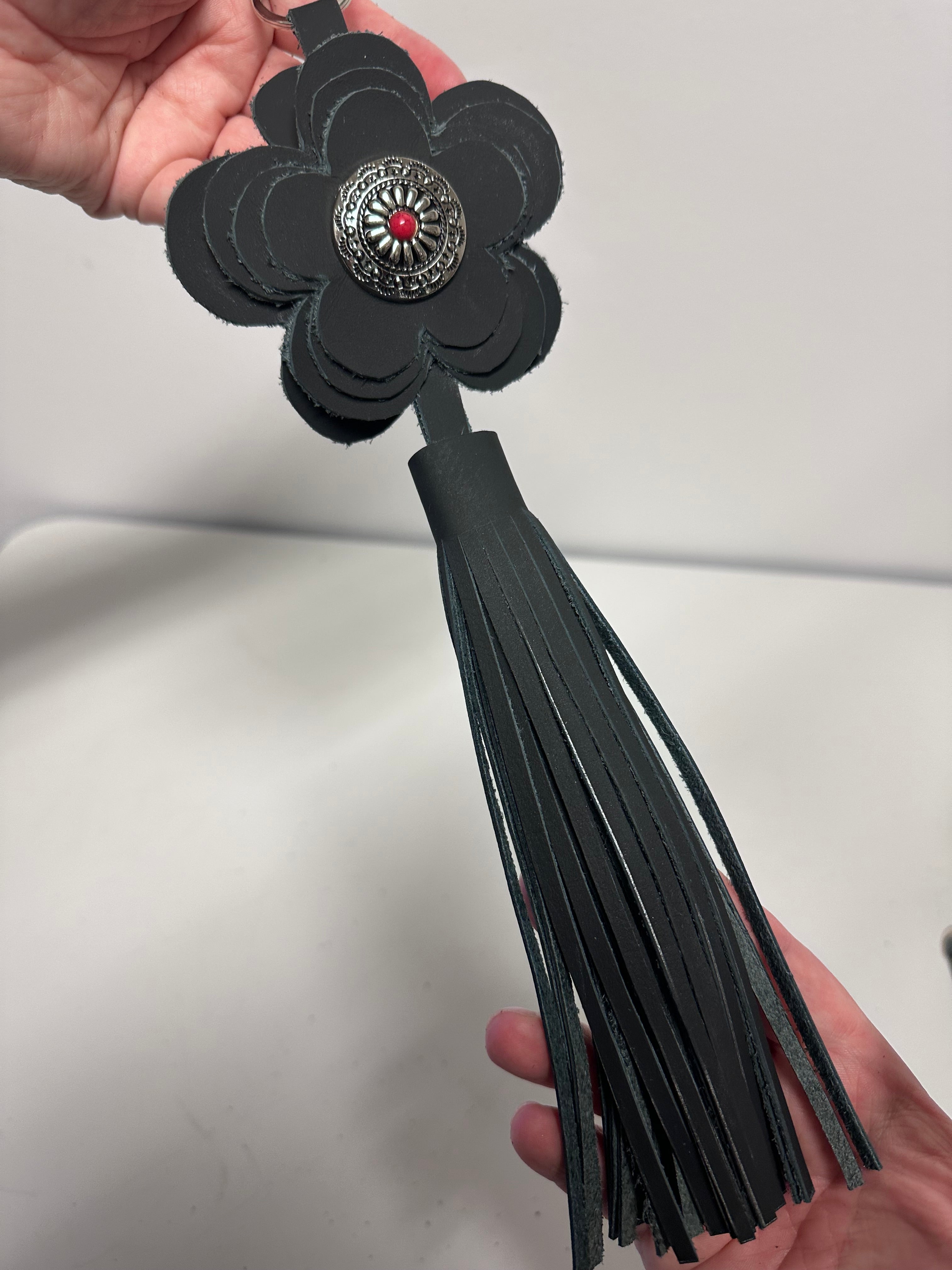 Deluxe Handmade Leather Tassel Bag Charm