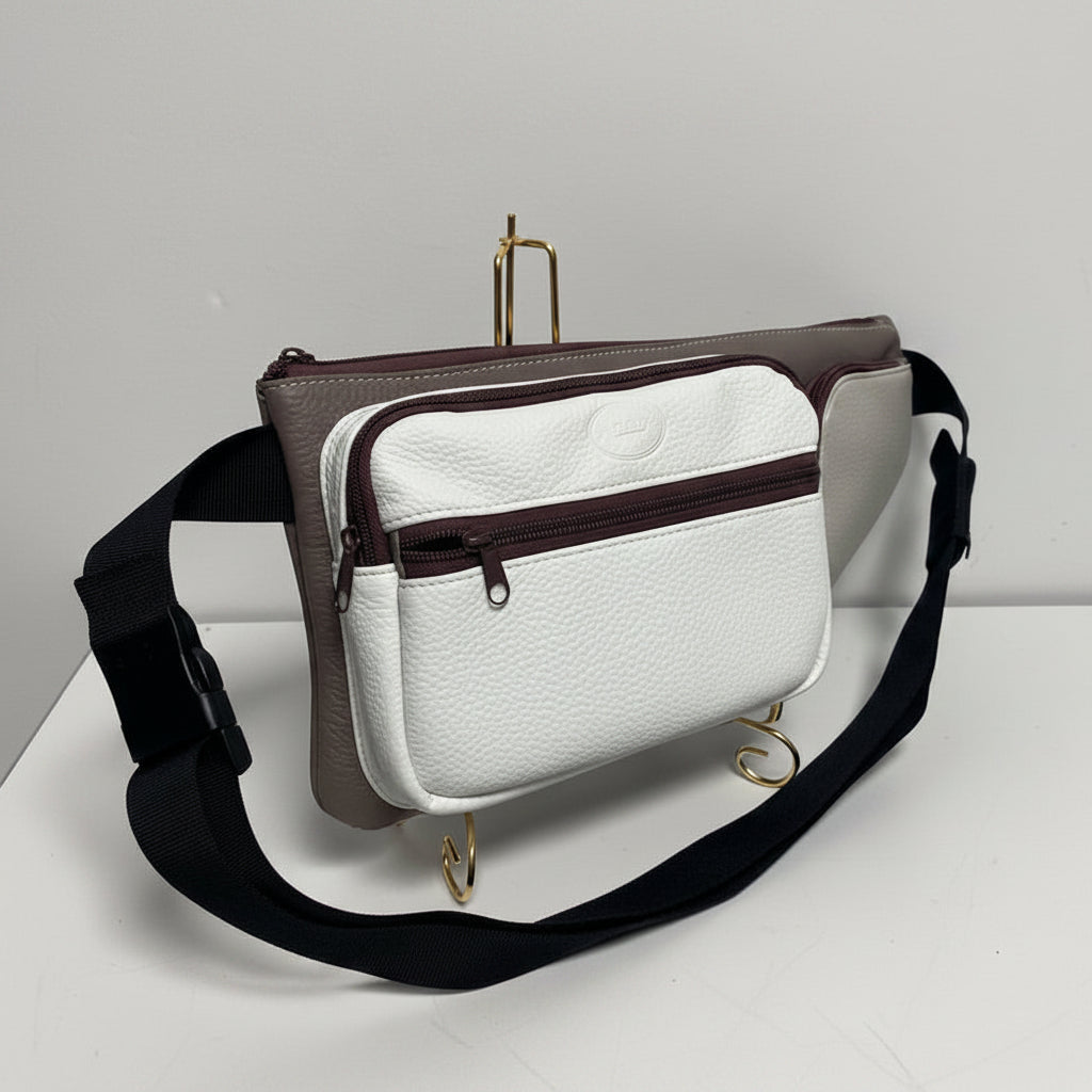 Faux Leather Waist Bag – Multi Pocket Everyday Hands Free Bag