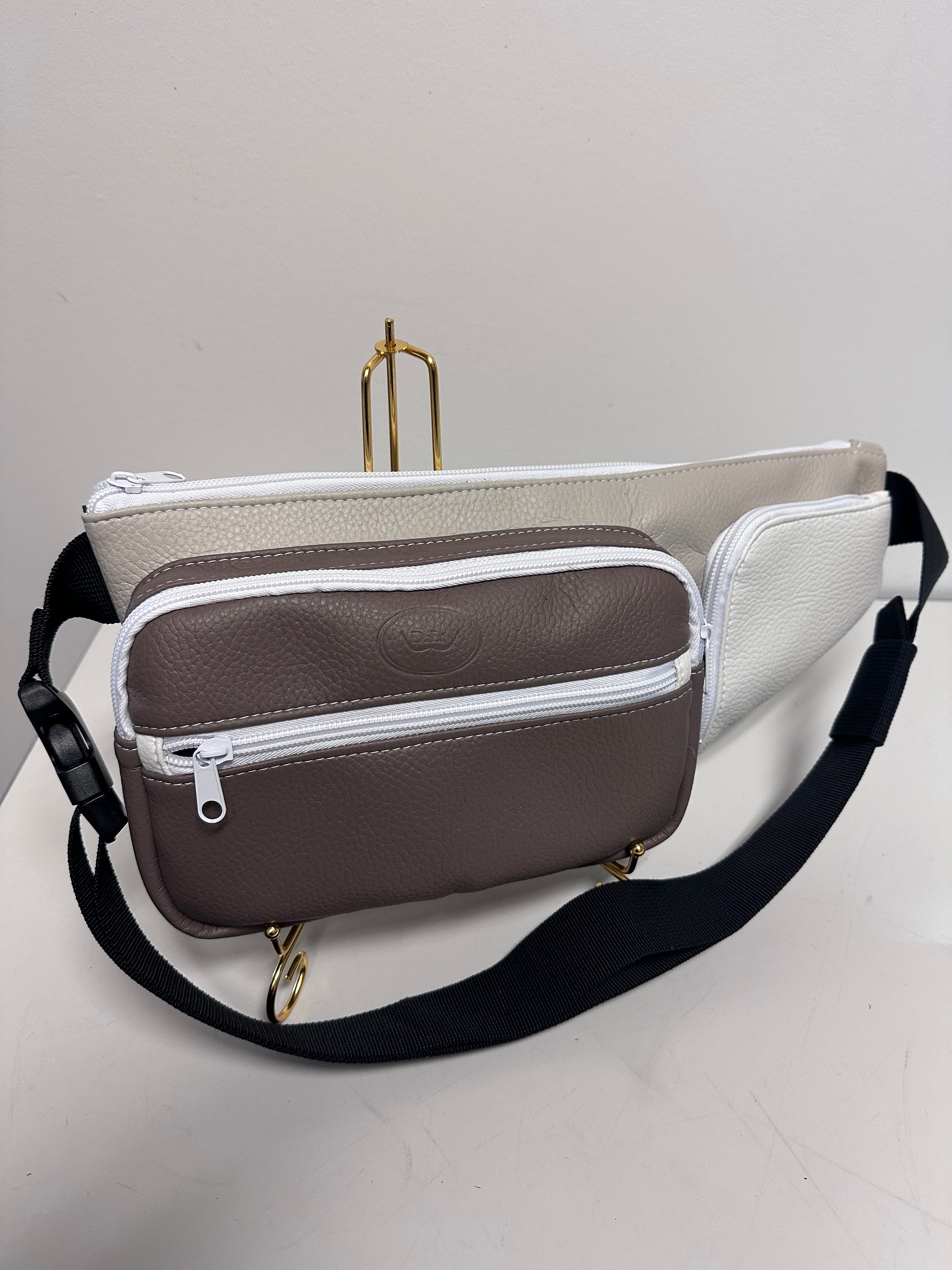 Faux Leather Waist Bag – Multi Pocket Everyday Hands Free Bag