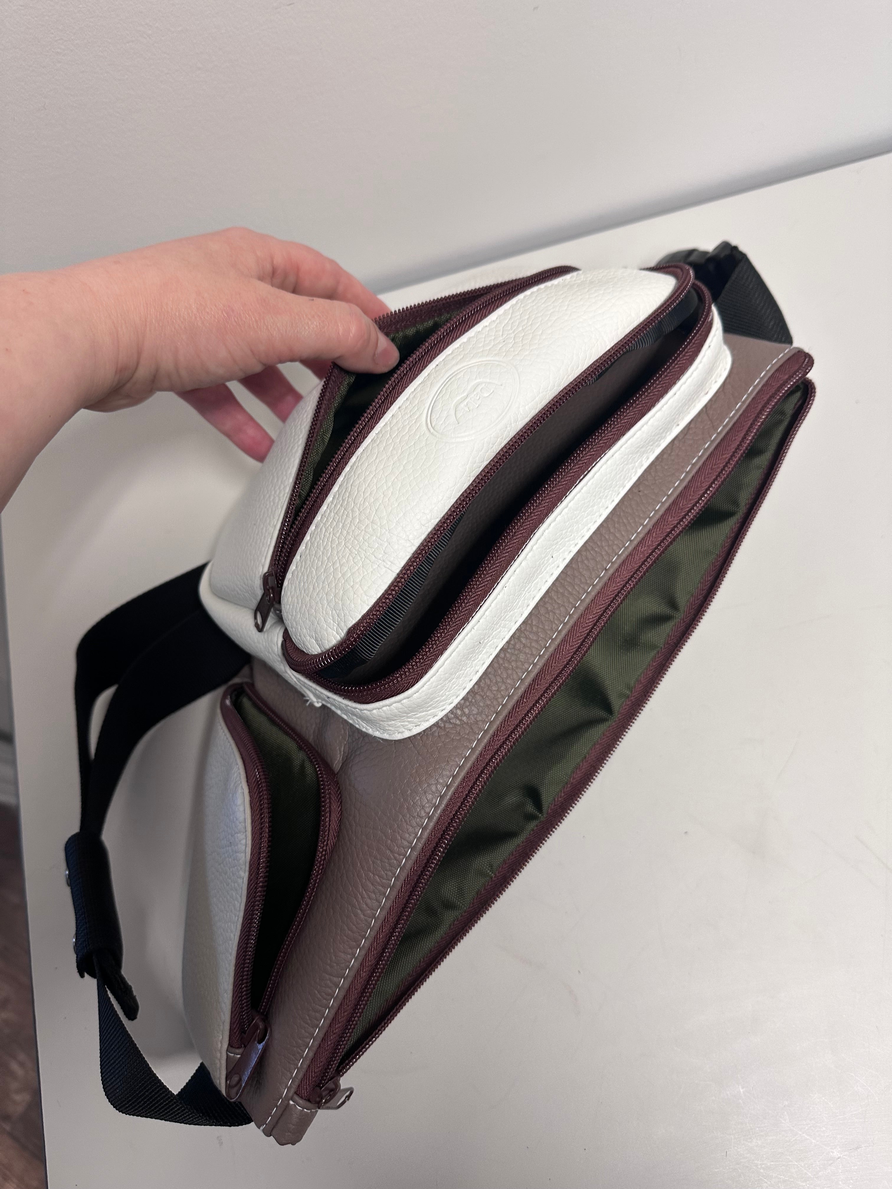 Faux Leather Waist Bag – Multi Pocket Everyday Hands Free Bag