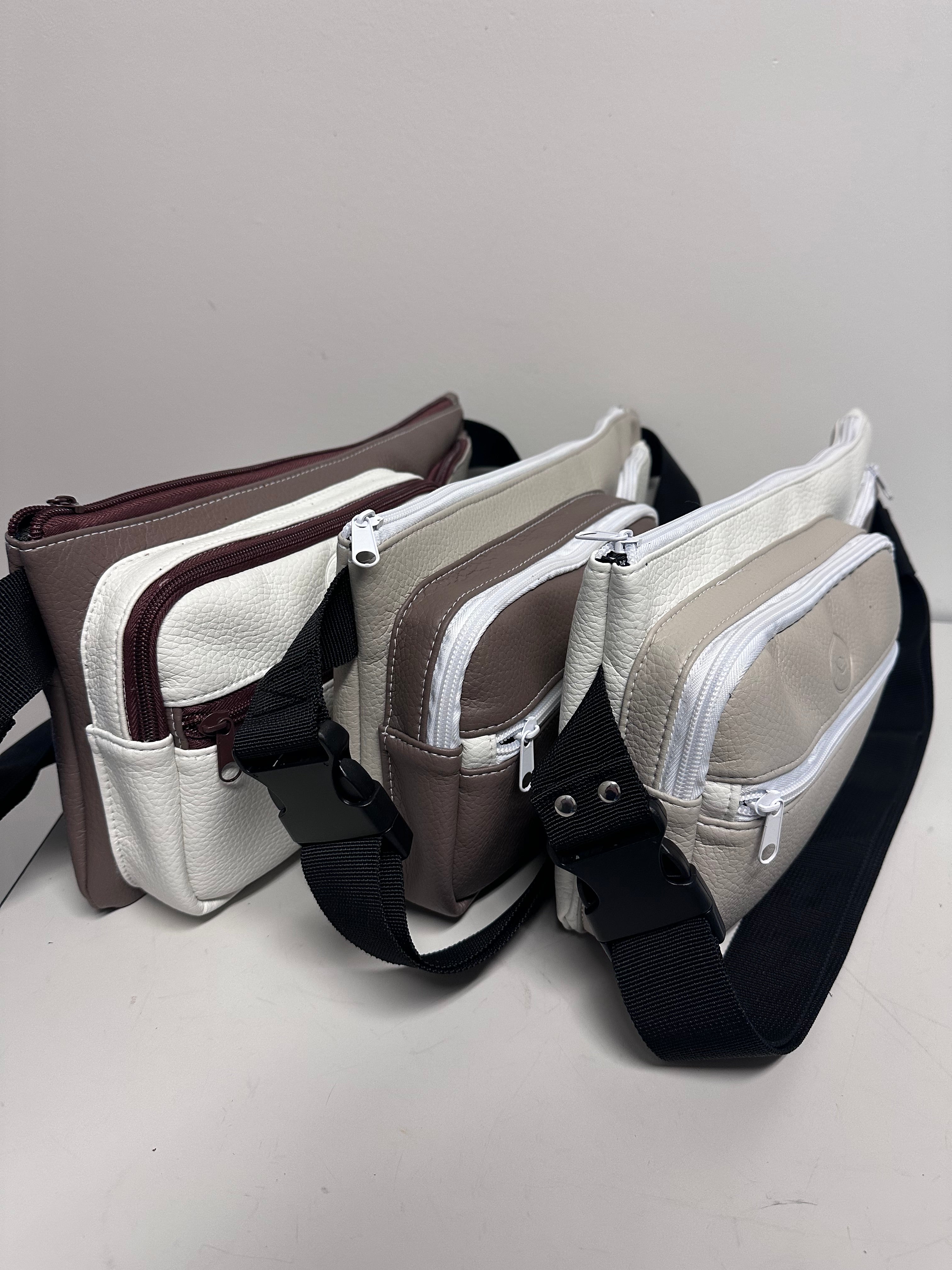 Faux Leather Waist Bag – Multi Pocket Everyday Hands Free Bag