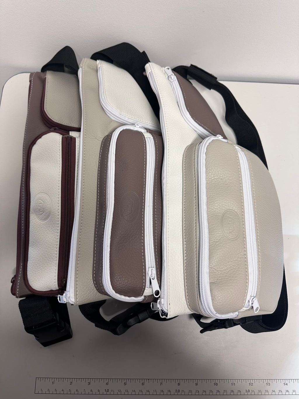 Faux Leather Waist Bag – Multi Pocket Everyday Hands Free Bag