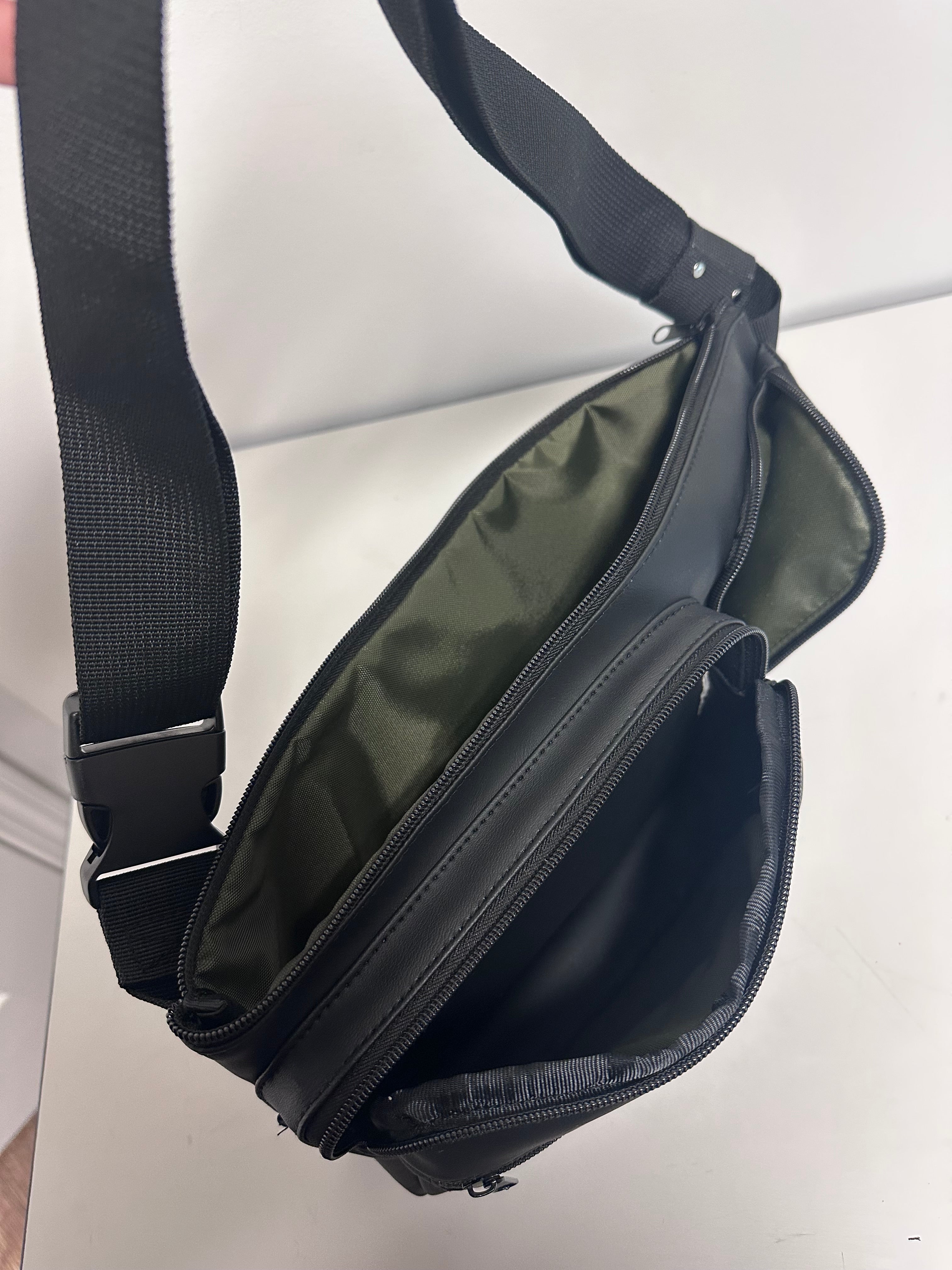 Faux Leather Waist Bag – Multi Pocket Everyday Hands Free Bag