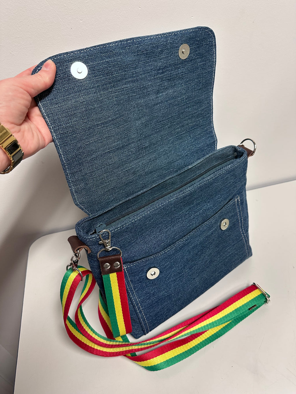 Classic Flap Denim Crossbody Bag