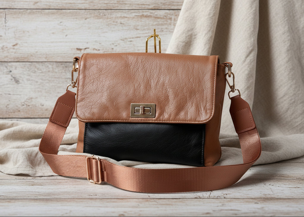 Real Leather Classic Flap Bag – Elegant Everyday Crossbody