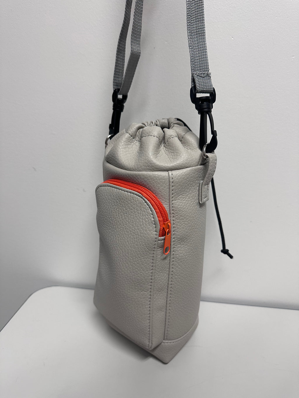 Faux Leather Bottle Holder Crossbody Bag