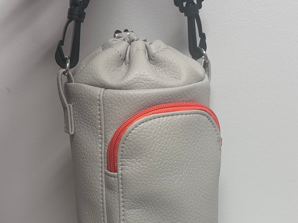 Faux Leather Bottle Holder Crossbody Bag