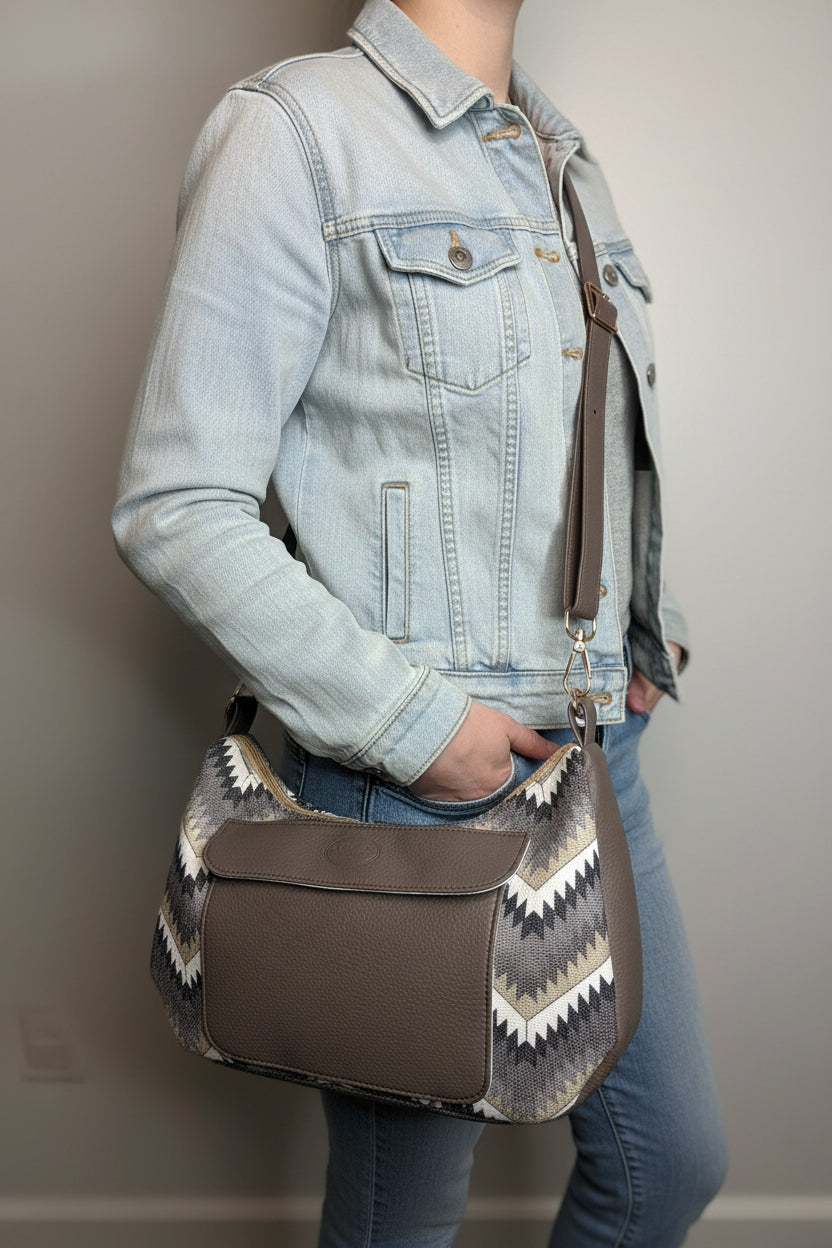 Handmade Fabric Shoulder Bag One of a Kind Everyday Purse