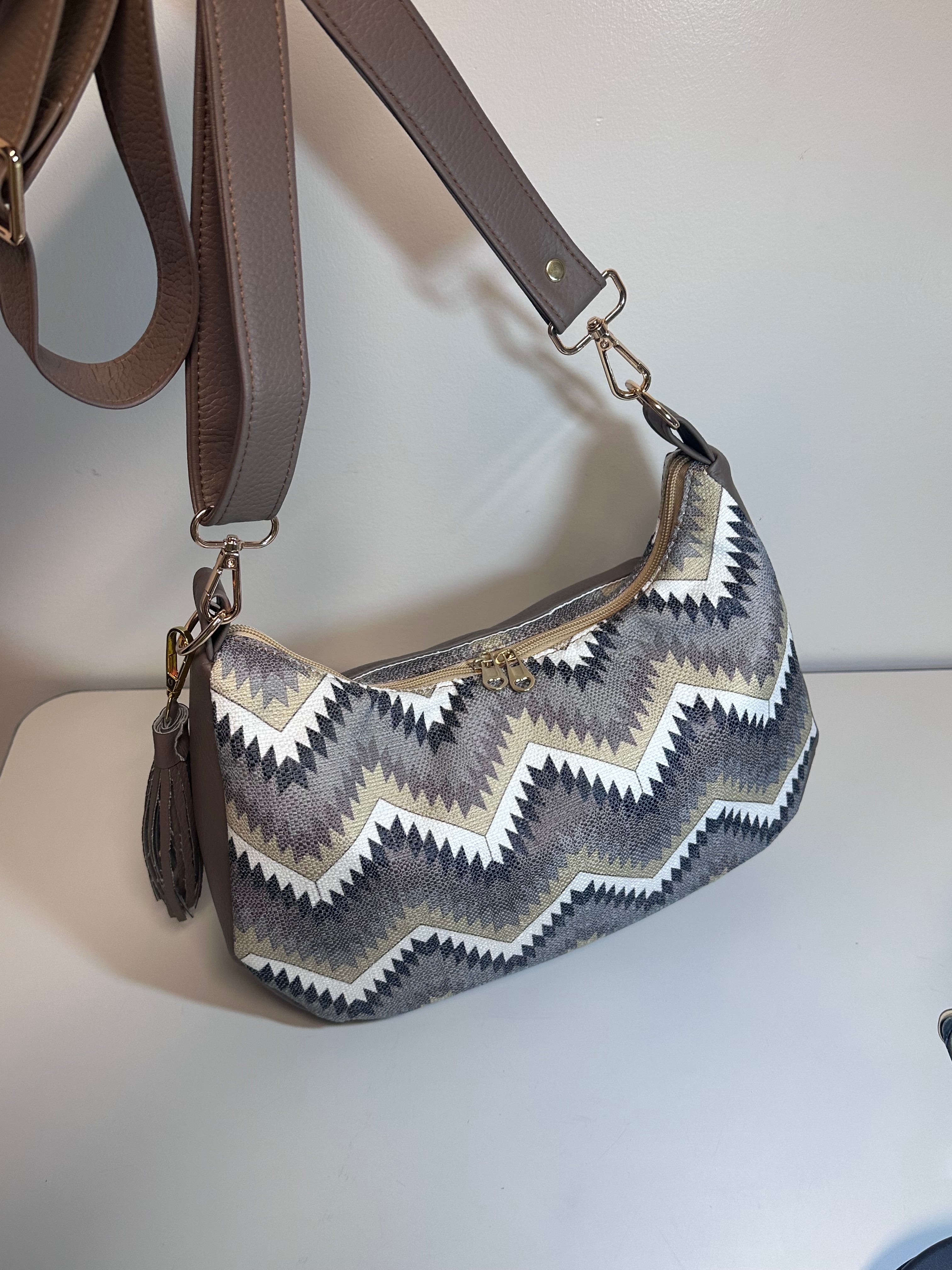 Handmade Fabric Shoulder Bag One of a Kind Everyday Purse