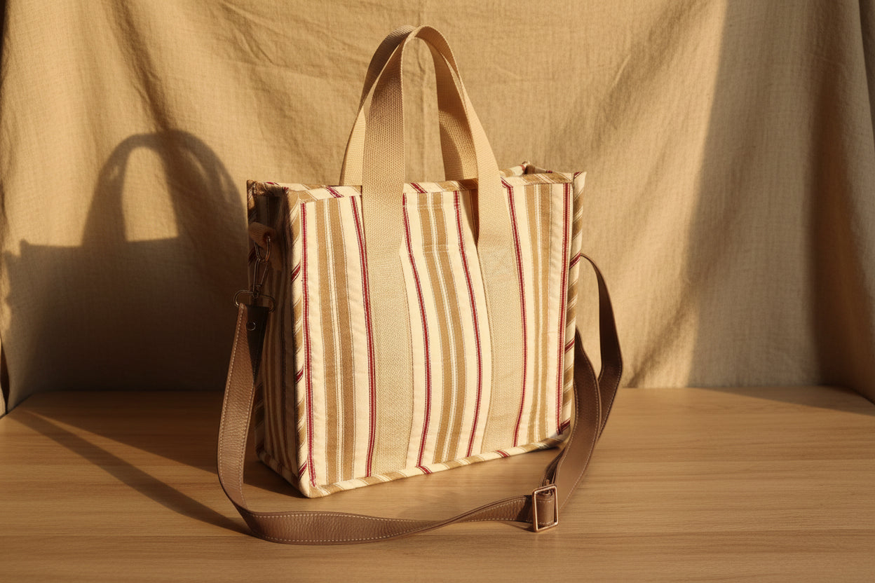 Handmade Quilted Tote Bag One of a Kind Everyday Bag