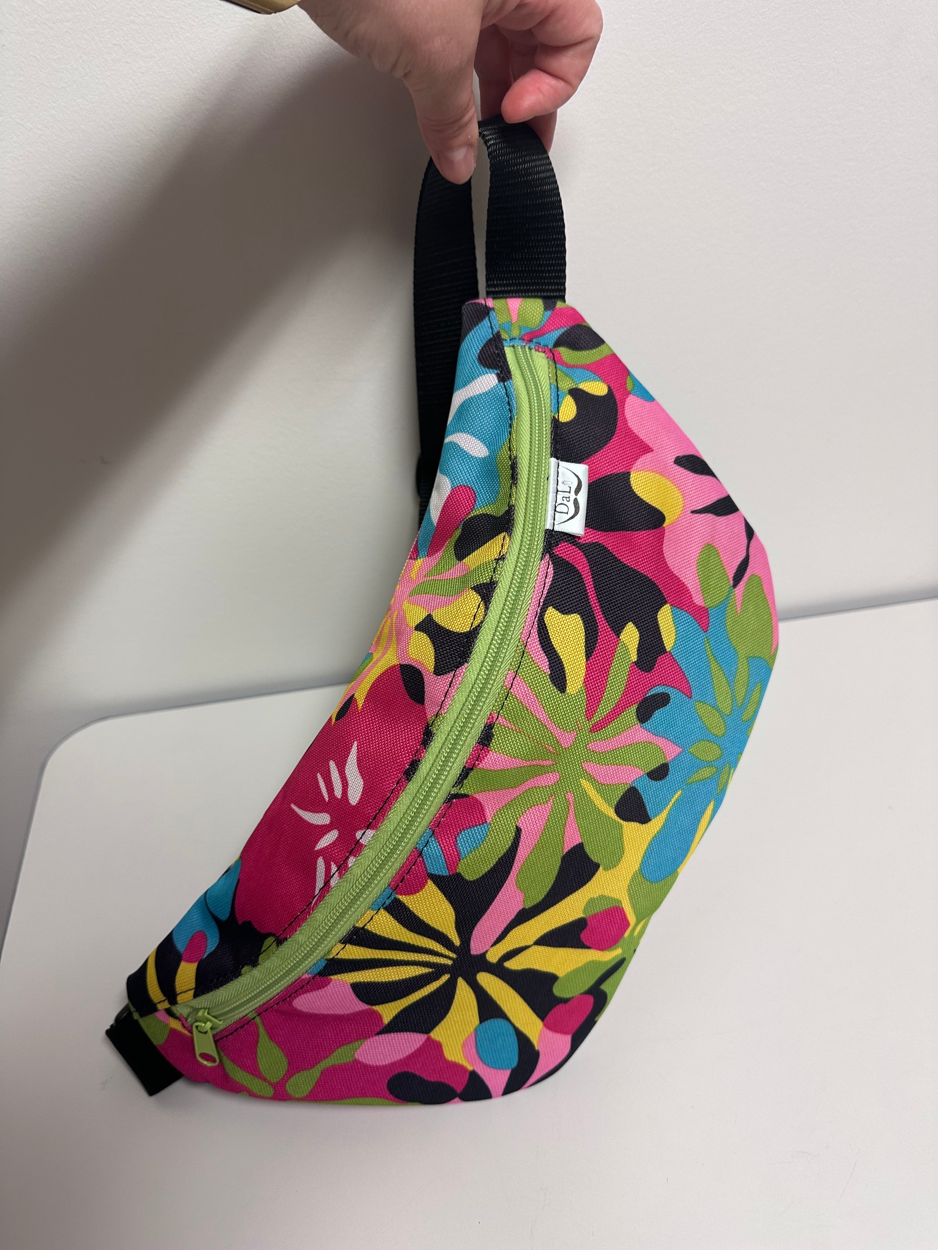 Canvas Waist Bag / Crossbody Bag – Colourful Floral Print