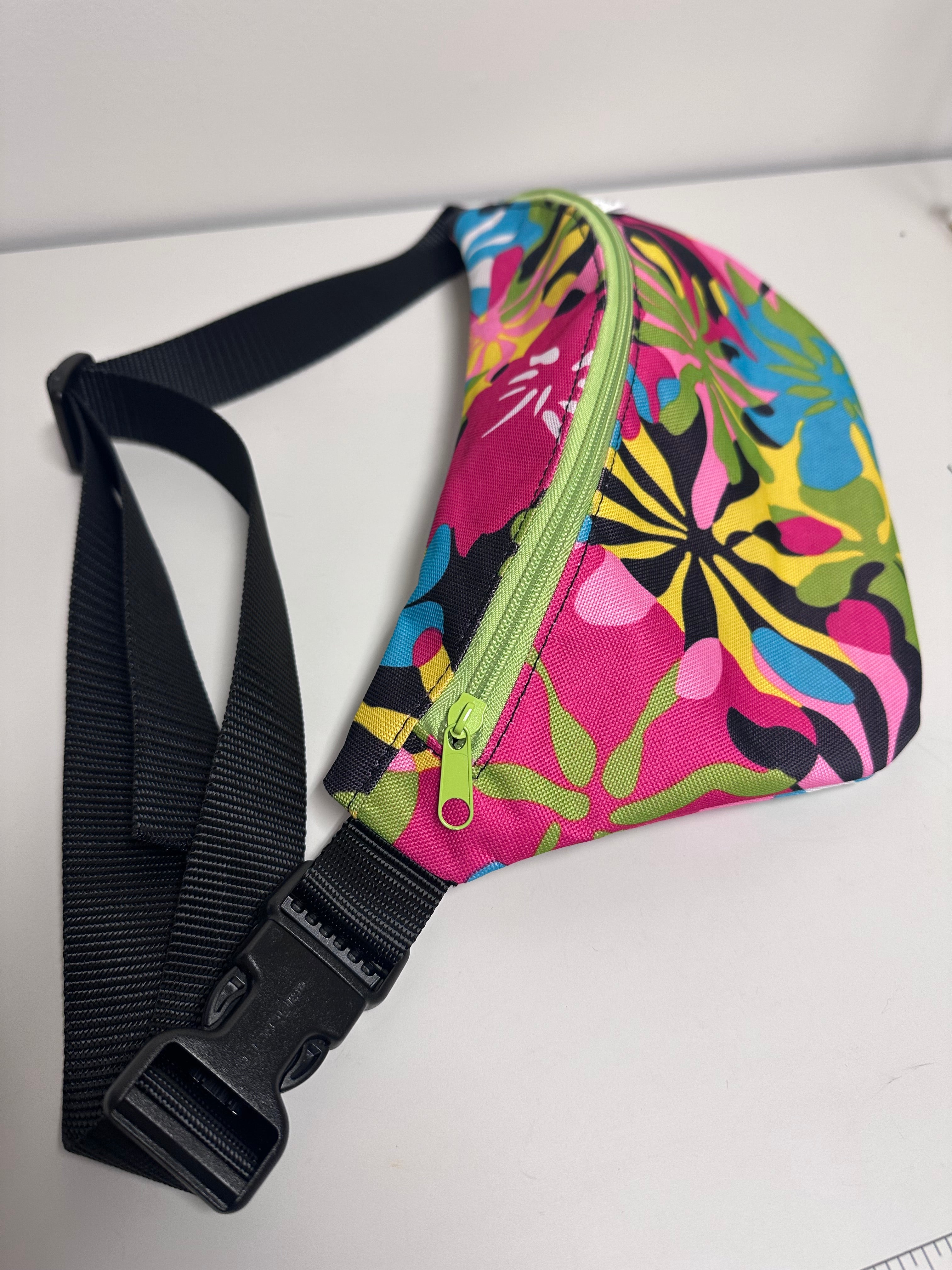Canvas Waist Bag / Crossbody Bag – Colourful Floral Print