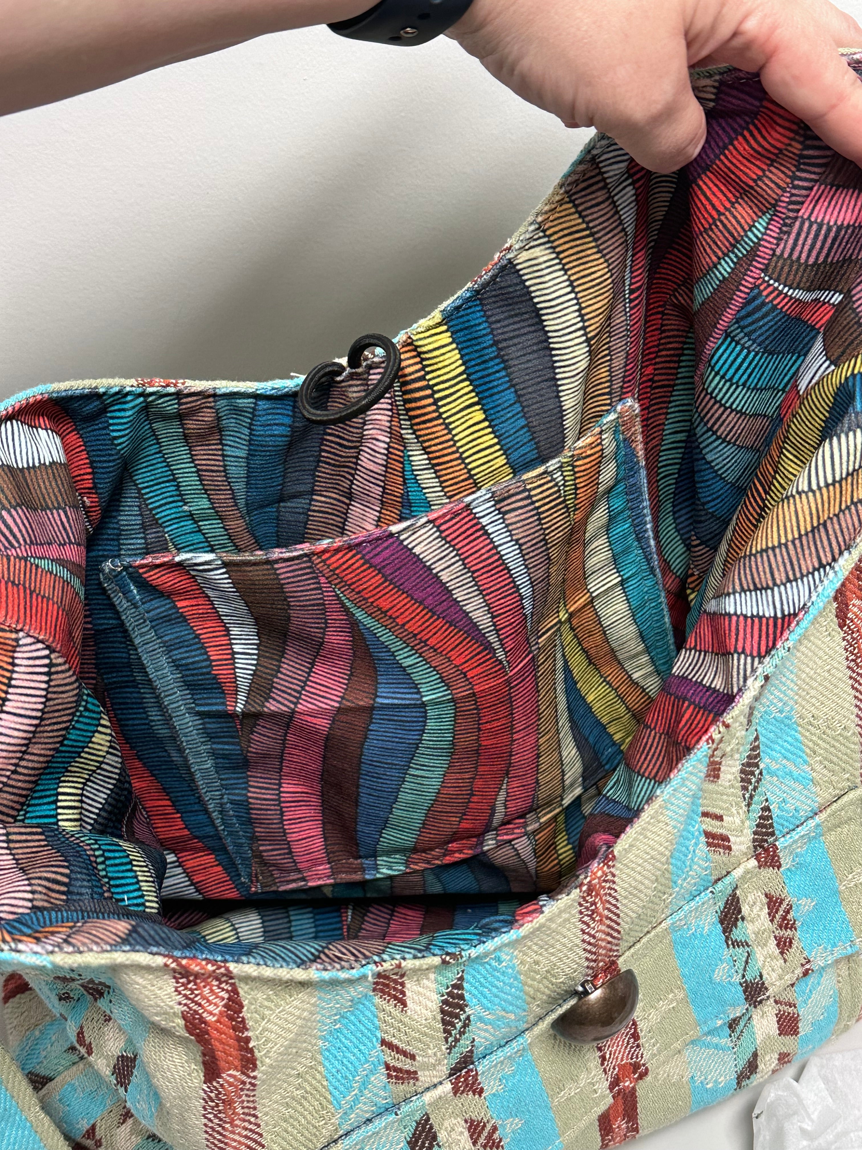 Boho Shoulder Bag – Handmade Fabric Tote