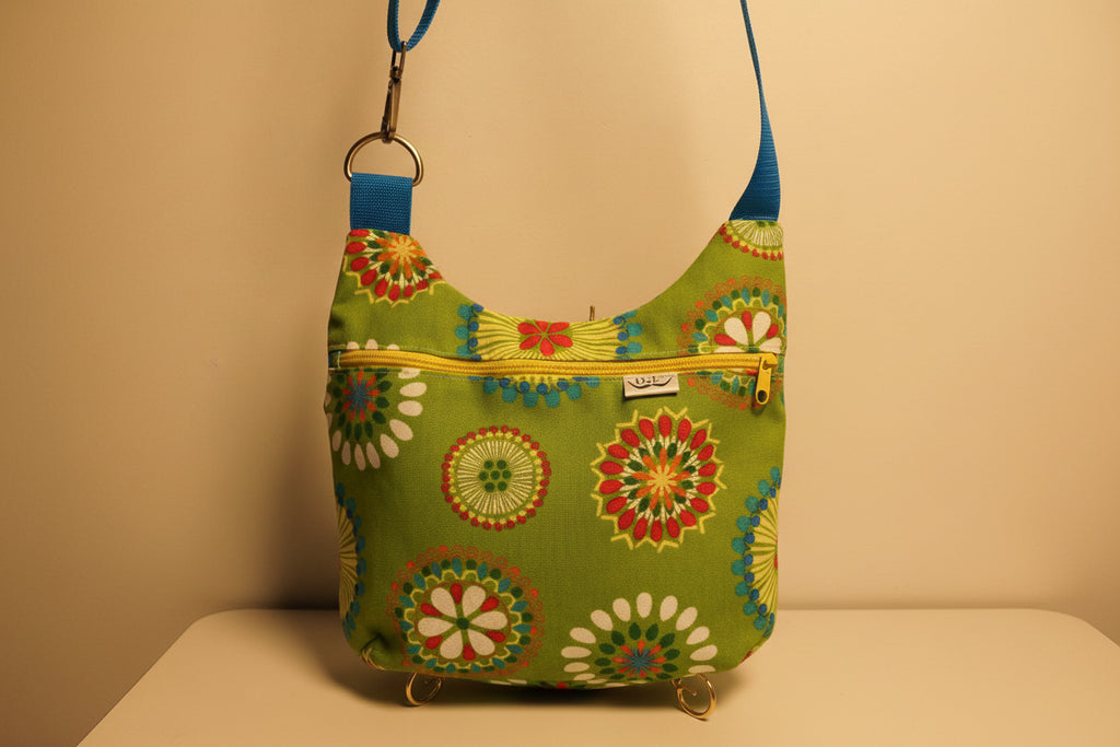 Sunset Stripe Crossbody Bag – Handmade Waterproof Canvas Purse