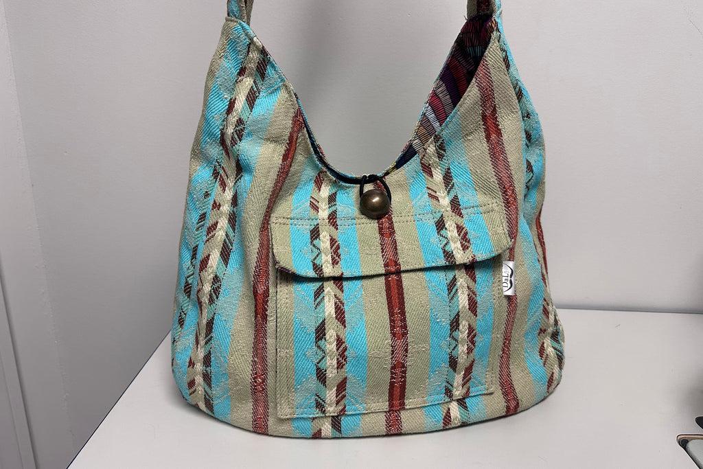 Boho Shoulder Bag – Handmade Fabric Tote