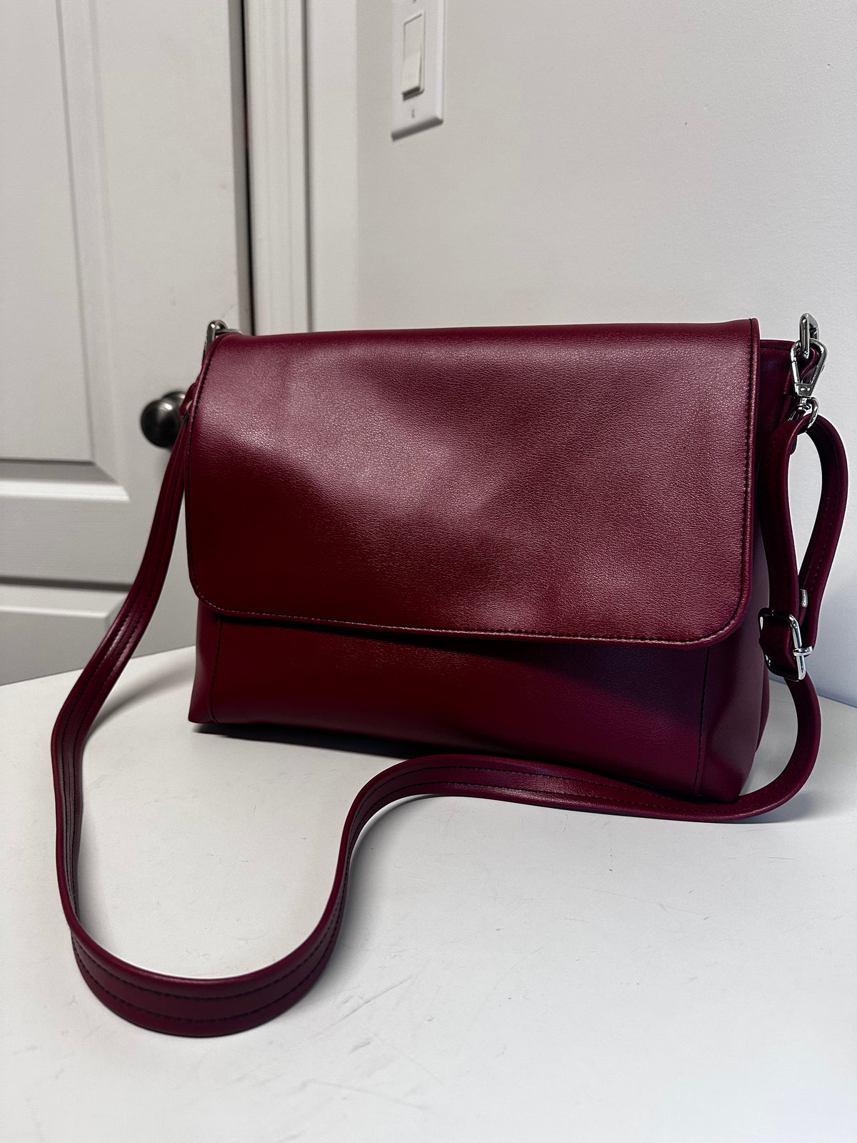 Bordeaux Classic Flap Shoulder Bag