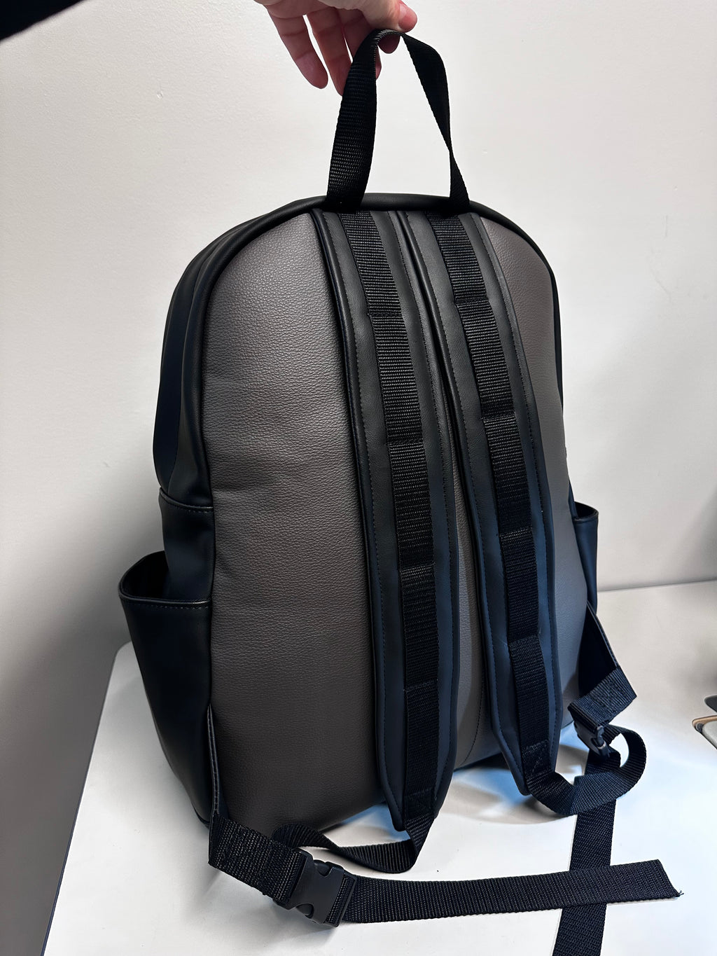 Metro Black Laptop Backpack – Large Faux Leather Backpack