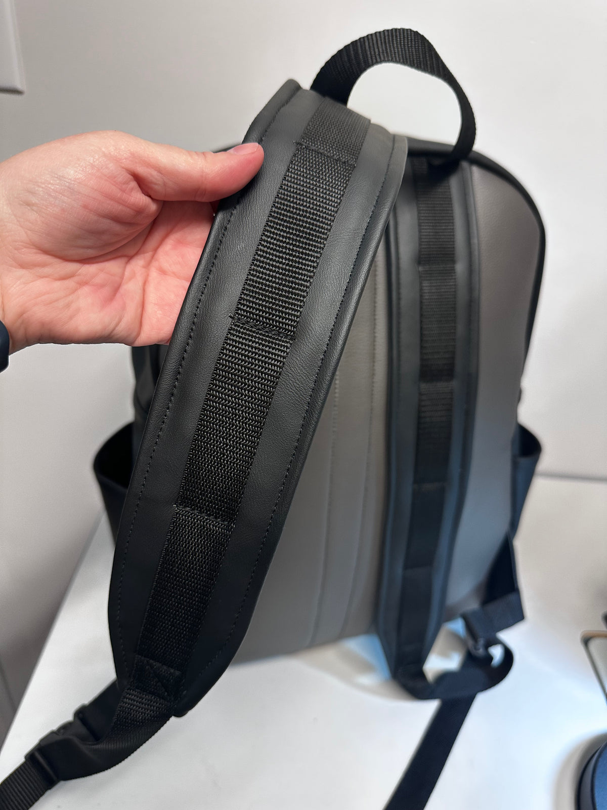 Metro Black Laptop Backpack – Large Faux Leather Backpack