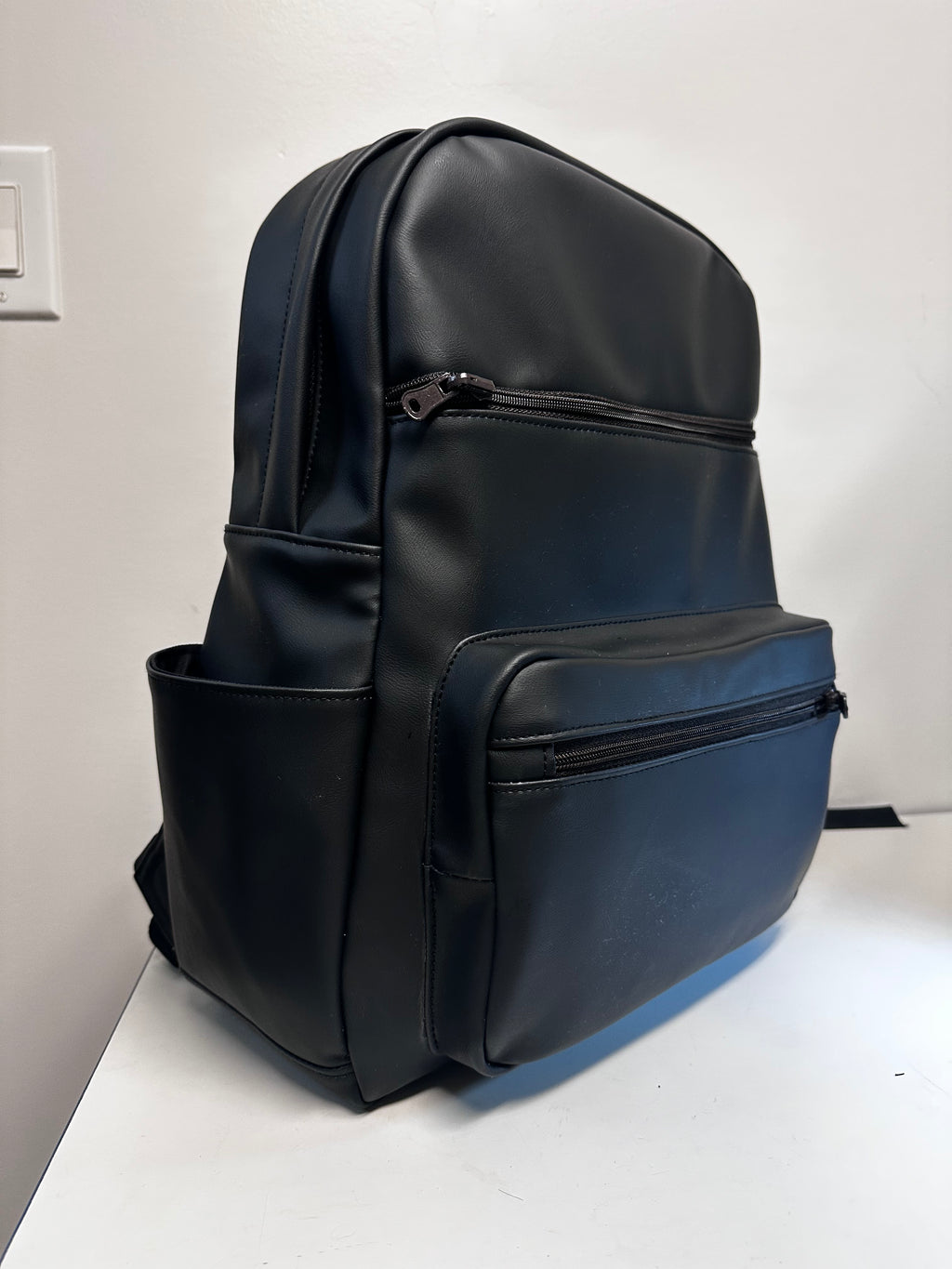 Metro Black Laptop Backpack – Large Faux Leather Backpack