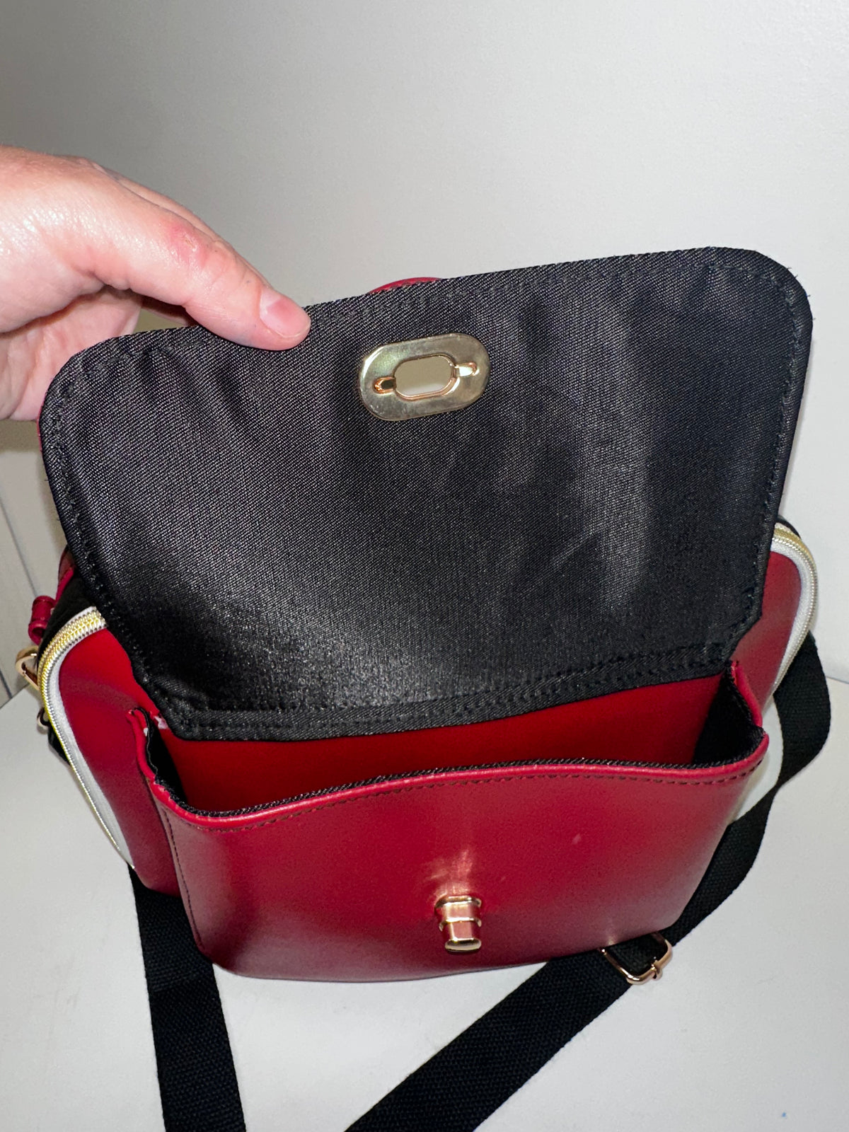 Burgundy Faux Leather Handbag & Crossbody Bag