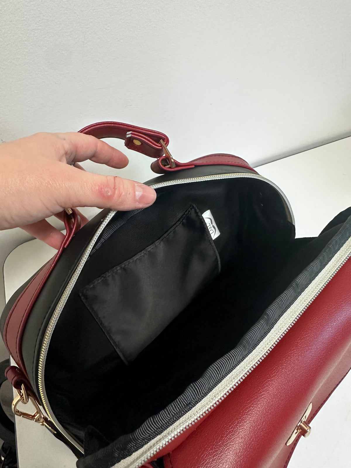 Burgundy Faux Leather Handbag & Crossbody Bag