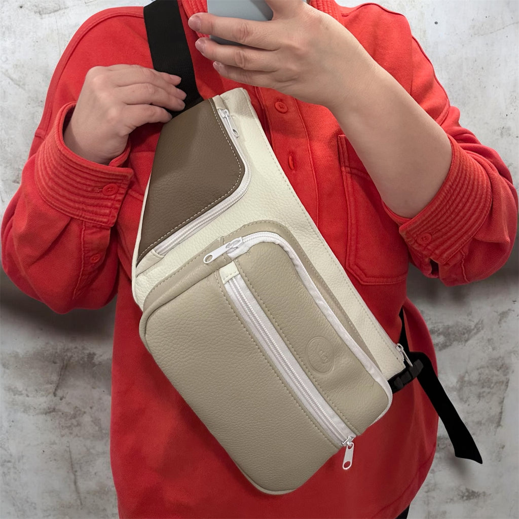 Faux Leather Waist Bag – Multi Pocket Everyday Hands Free Bag