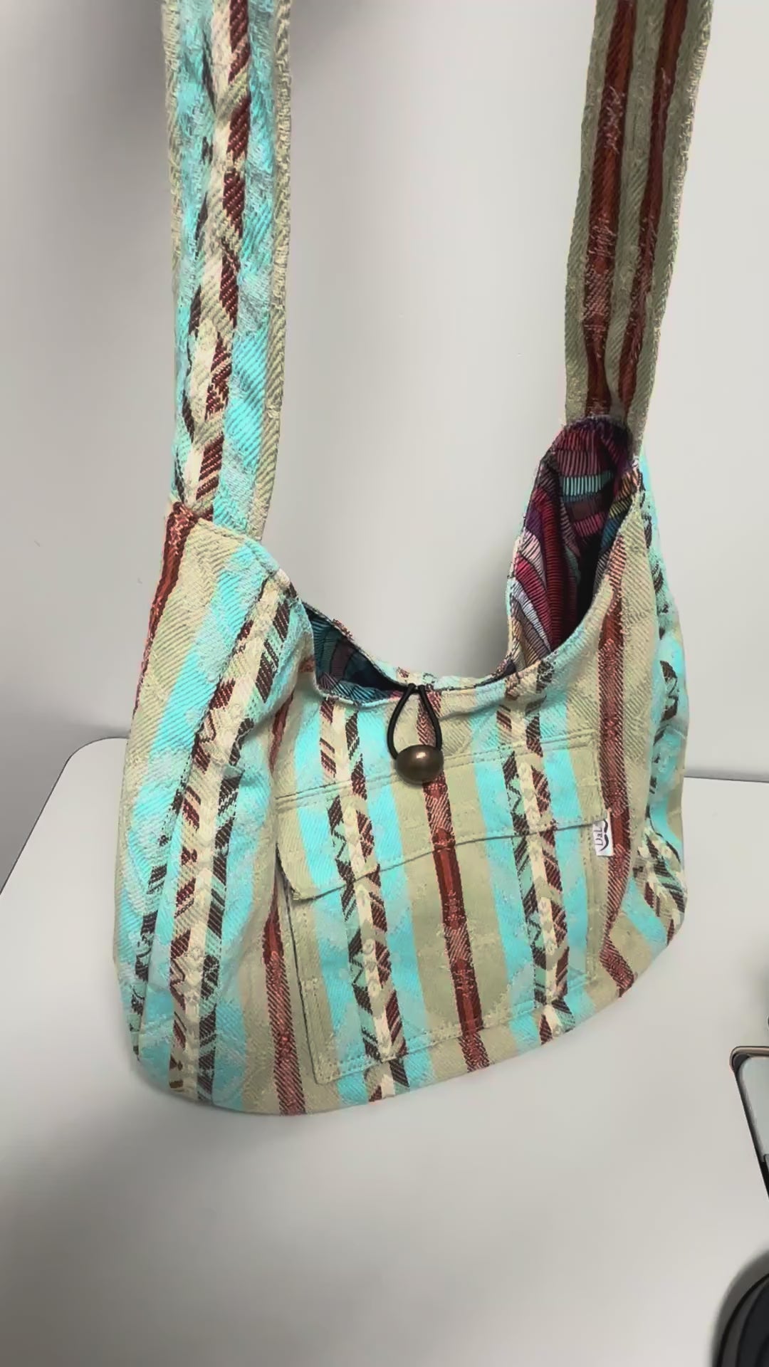 Boho Shoulder Bag – Handmade Fabric Tote