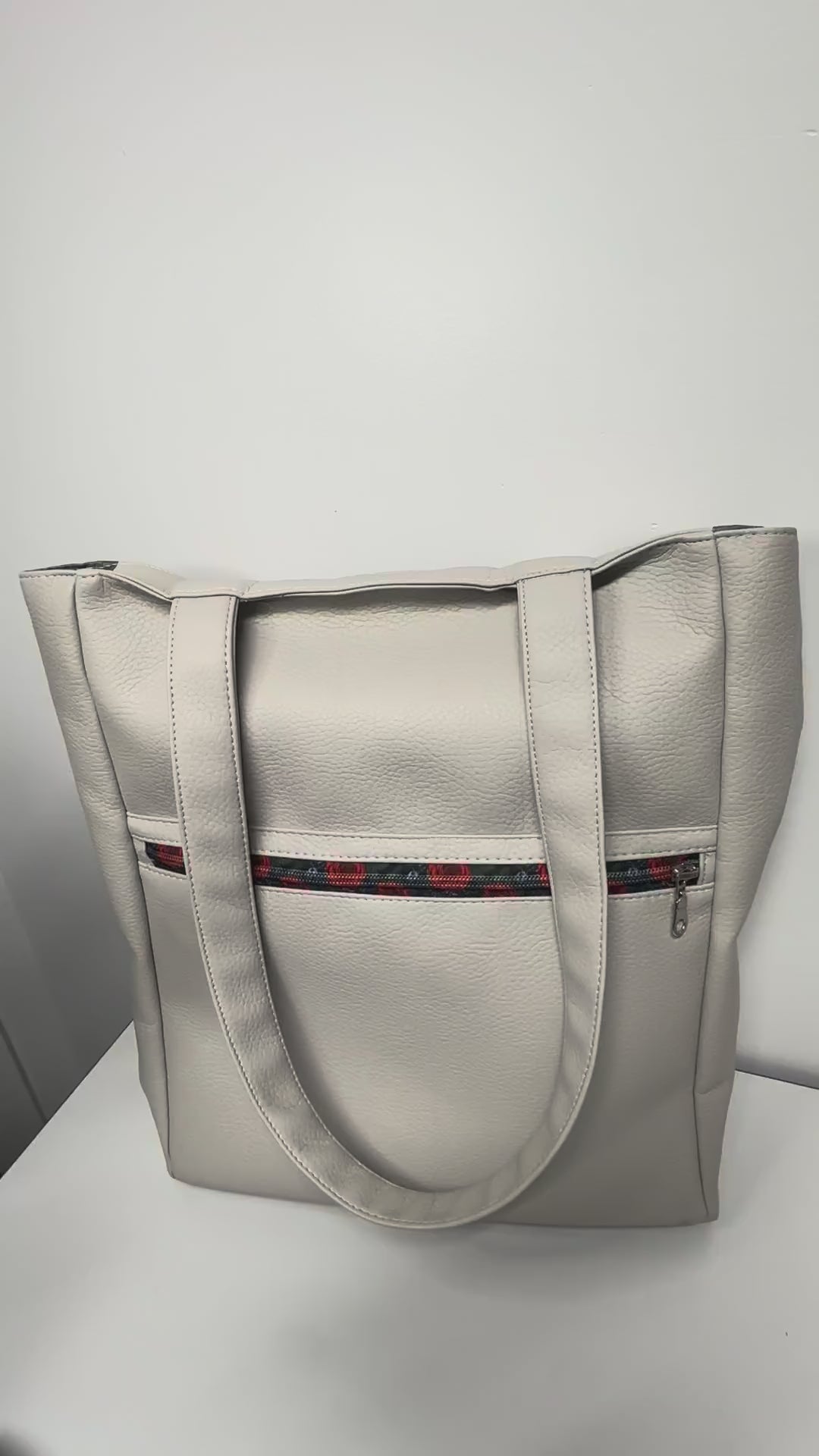 Handmade Minimalist Soft Grey Tote Bag