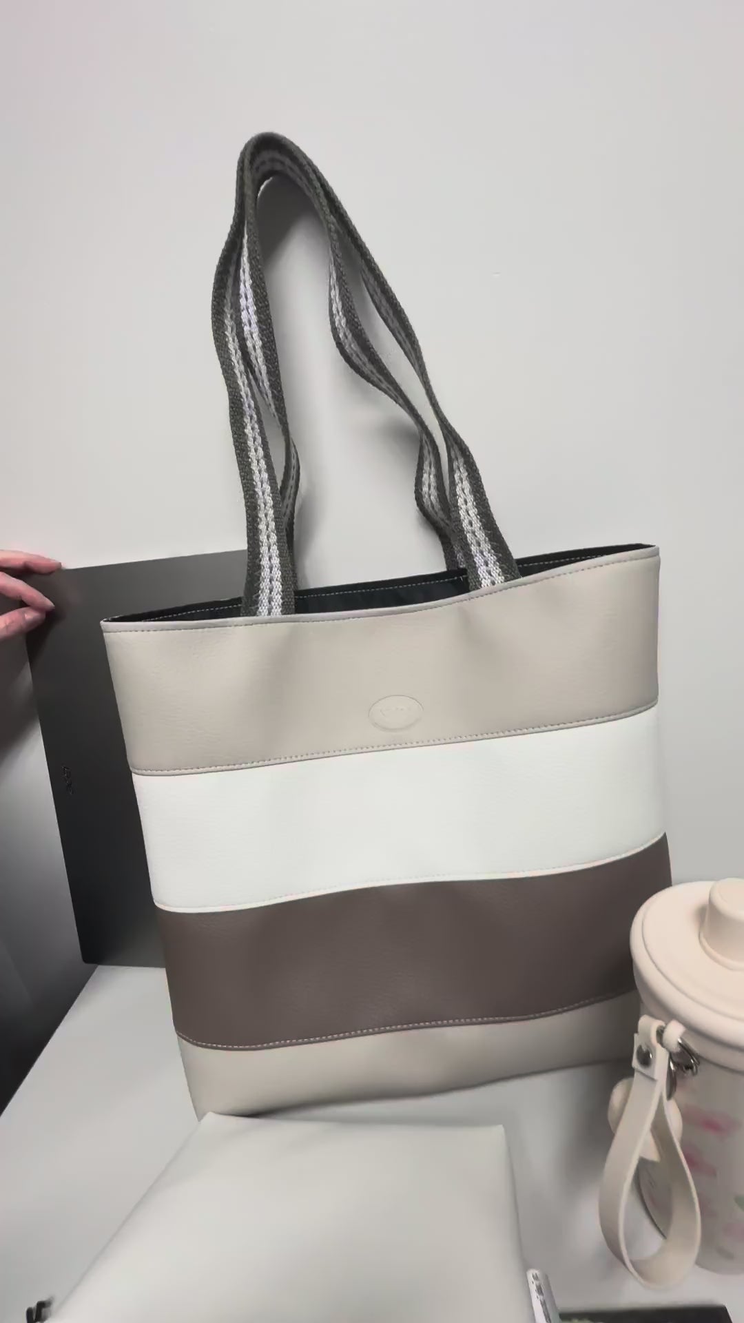 Color Block Handmade Tote Bag