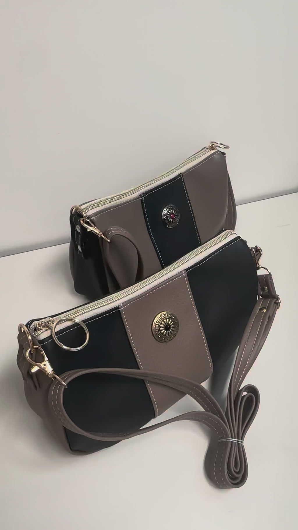 Faux Leather Crossbody Bag – Compact Everyday Shoulder Bag with Adjustable Strap