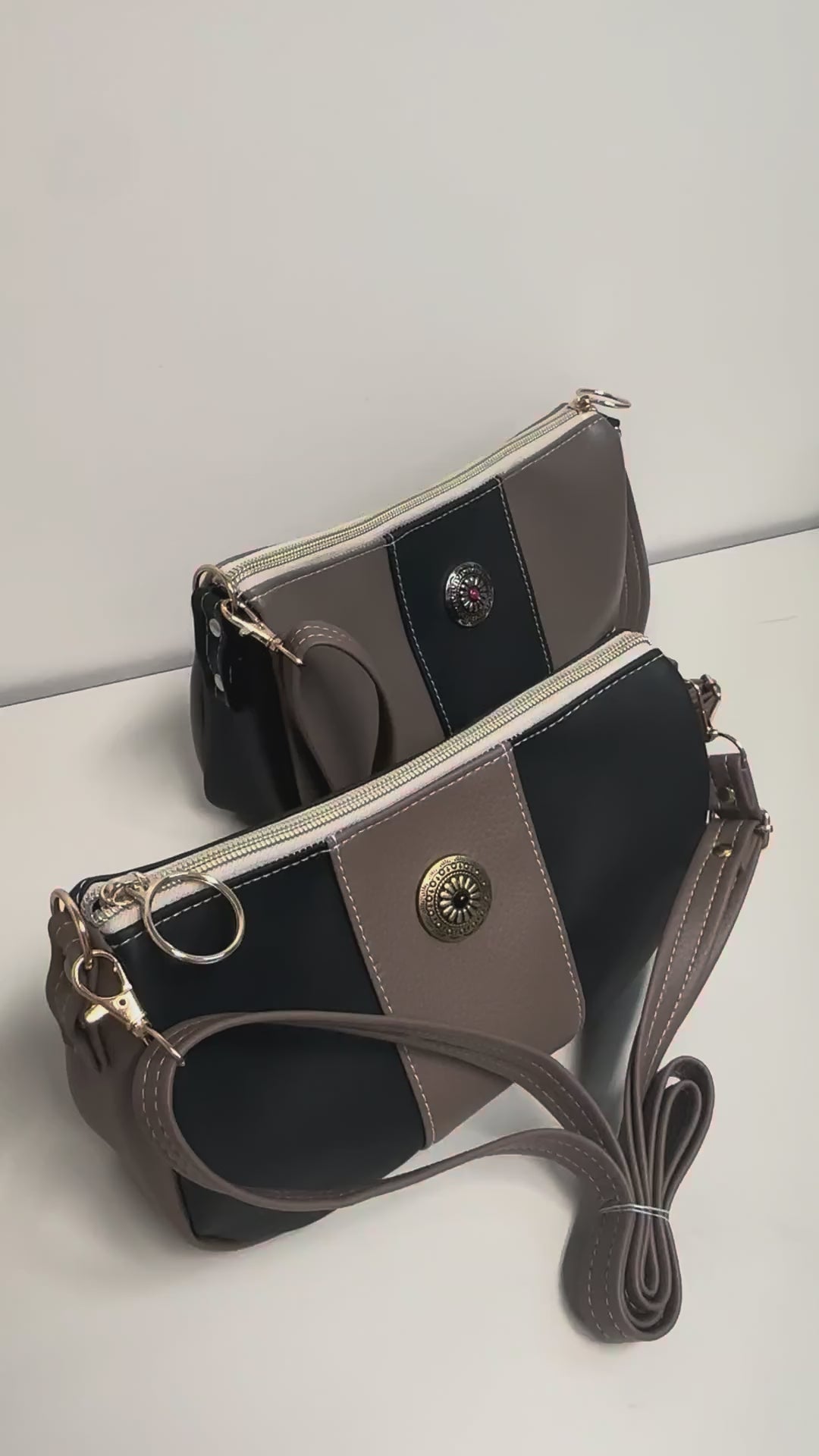 Faux Leather Crossbody Bag – Compact Everyday Shoulder Bag with Adjustable Strap